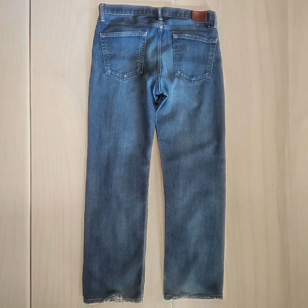 Lucky Brand Jeans Mens 33x30 Blue Denim 363 Vintage Straight Ripped Street Wear